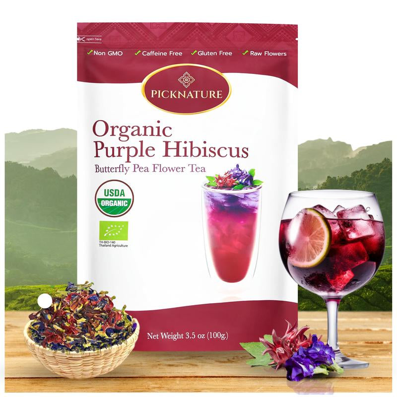 Organic Purple Hibiscus and Butterfly Pea Flower Tea